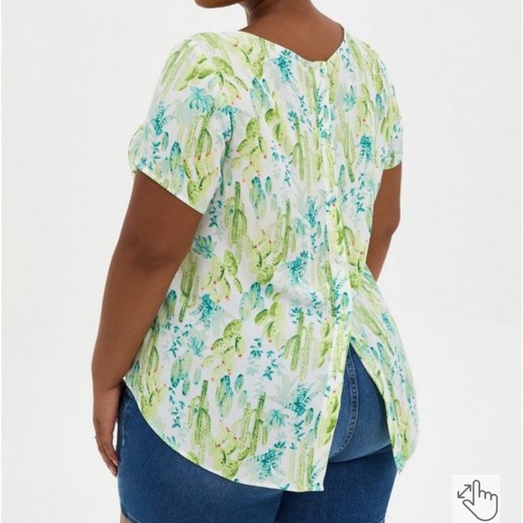 Torrid Cactus Blouse Size 00 - Picture 5 of 16